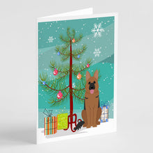 Load image into Gallery viewer, Merry Christmas Tree German Shepherd Greeting Cards Pack of 8