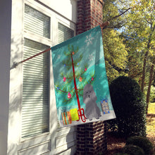 Load image into Gallery viewer, Merry Christmas Tree Poodle Silver Flag Canvas House Size BB4193CHF