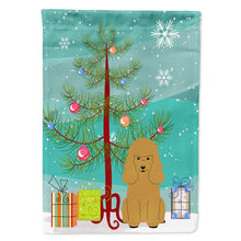 Load image into Gallery viewer, Merry Christmas Tree Poodle Tan Flag Canvas House Size BB4194CHF