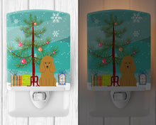 Load image into Gallery viewer, Merry Christmas Tree Poodle Tan Ceramic Night Light BB4194CNL