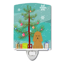 Load image into Gallery viewer, Merry Christmas Tree Poodle Tan Ceramic Night Light BB4194CNL