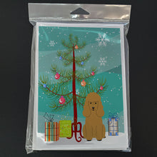 Load image into Gallery viewer, Merry Christmas Tree Poodle Tan Greeting Cards Pack of 8