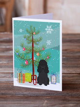 Load image into Gallery viewer, Merry Christmas Tree Poodle Black Greeting Cards Pack of 8