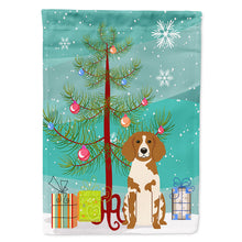 Load image into Gallery viewer, Merry Christmas Tree Brittany Spaniel Flag Canvas House Size BB4197CHF
