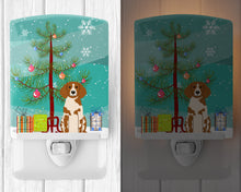Load image into Gallery viewer, Merry Christmas Tree Brittany Spaniel Ceramic Night Light BB4197CNL