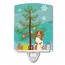 Load image into Gallery viewer, Merry Christmas Tree Brittany Spaniel Ceramic Night Light BB4197CNL