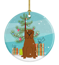 Load image into Gallery viewer, Merry Christmas Tree Dogue de Bourdeaux Ornament - Round Ceramic Ornament – Artist-Designed Keepsake Decoration BB4198CO1