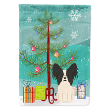 Load image into Gallery viewer, Merry Christmas Tree Papillon Black White Flag Canvas House Size BB4201CHF
