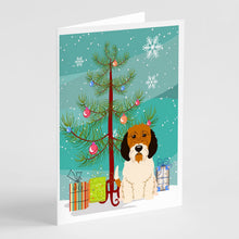 Load image into Gallery viewer, Merry Christmas Tree Petit Basset Griffon Veenden Greeting Cards Pack of 8