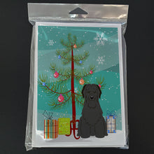 Load image into Gallery viewer, Merry Christmas Tree Briard Black Greeting Cards Pack of 8