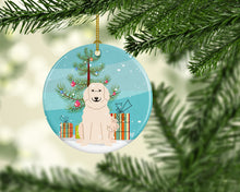 Load image into Gallery viewer, Merry Christmas Tree Great Pyrenese Ornament - Round Ceramic Ornament – Artist-Designed Keepsake Decoration BB4208CO1