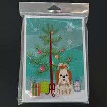 Load image into Gallery viewer, Merry Christmas Tree Shih Tzu Red White Greeting Cards Pack of 8
