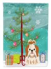 Load image into Gallery viewer, Merry Christmas Tree Shih Tzu Red White Garden Flag - Outdoor Decorative Yard Flag BB4212GF