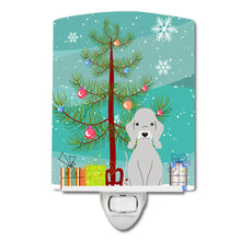 Load image into Gallery viewer, Merry Christmas Tree Bedlington Terrier Blue Ceramic Night Light BB4215CNL