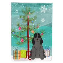 Load image into Gallery viewer, Merry Christmas Tree Cocker Spaniel Black Flag Canvas House Size BB4217CHF