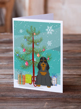 Load image into Gallery viewer, Merry Christmas Tree Cocker Spaniel Black Tan Greeting Cards Pack of 8