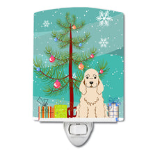 Load image into Gallery viewer, Merry Christmas Tree Cocker Spaniel Buff Ceramic Night Light BB4219CNL
