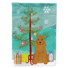Load image into Gallery viewer, Merry Christmas Tree Cocker Spaniel Red Flag Canvas House Size BB4220CHF