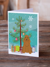 Load image into Gallery viewer, Merry Christmas Tree Cocker Spaniel Red Greeting Cards Pack of 8