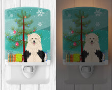 Load image into Gallery viewer, Merry Christmas Tree Old English Sheepdog Ceramic Night Light BB4221CNL