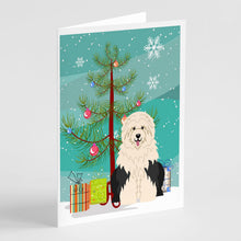 Load image into Gallery viewer, Merry Christmas Tree Old English Sheepdog Greeting Cards Pack of 8