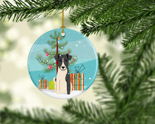 Load image into Gallery viewer, Merry Christmas Tree Smooth Fox Terrier Ornament - Round Ceramic Ornament – Artist-Designed Keepsake Decoration BB4223CO1