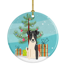 Load image into Gallery viewer, Merry Christmas Tree Smooth Fox Terrier Ornament - Round Ceramic Ornament – Artist-Designed Keepsake Decoration BB4223CO1