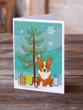 Load image into Gallery viewer, Merry Christmas Tree Corgi Greeting Cards Pack of 8