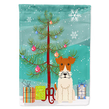 Load image into Gallery viewer, Merry Christmas Tree Wire Fox Terrier Flag Canvas House Size BB4226CHF
