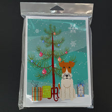 Load image into Gallery viewer, Merry Christmas Tree Wire Fox Terrier Greeting Cards Pack of 8