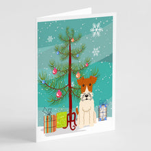 Load image into Gallery viewer, Merry Christmas Tree Wire Fox Terrier Greeting Cards Pack of 8