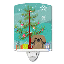 Load image into Gallery viewer, Merry Christmas Tree Pekingnese Tan Ceramic Night Light BB4227CNL