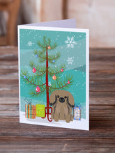 Load image into Gallery viewer, Merry Christmas Tree Pekingese Tan Greeting Cards Pack of 8