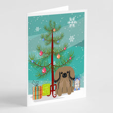 Load image into Gallery viewer, Merry Christmas Tree Pekingese Tan Greeting Cards Pack of 8