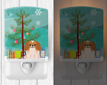 Load image into Gallery viewer, Merry Christmas Tree Pekingnese Red White Ceramic Night Light BB4228CNL