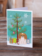 Load image into Gallery viewer, Merry Christmas Tree Pekingese Red White Greeting Cards Pack of 8