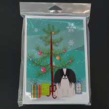 Load image into Gallery viewer, Merry Christmas Tree Pekingese Black White Greeting Cards Pack of 8