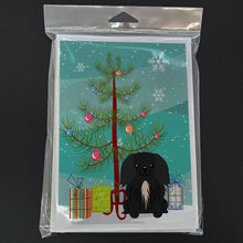 Load image into Gallery viewer, Merry Christmas Tree Pekingese Black Greeting Cards Pack of 8