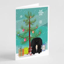 Load image into Gallery viewer, Merry Christmas Tree Pekingese Black Greeting Cards Pack of 8