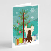 Load image into Gallery viewer, Merry Christmas Tree Chinese Crested Cream Greeting Cards Pack of 8