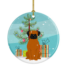 Load image into Gallery viewer, Merry Christmas Tree Fawn Boxer Ornament - Round Ceramic Ornament – Artist-Designed Keepsake Decoration BB4240CO1