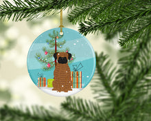 Load image into Gallery viewer, Merry Christmas Tree Brindle Boxer Ornament - Round Ceramic Ornament – Artist-Designed Keepsake Decoration BB4242CO1