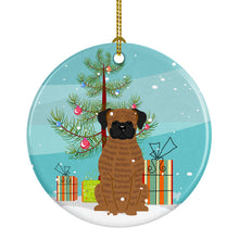Load image into Gallery viewer, Merry Christmas Tree Brindle Boxer Ornament - Round Ceramic Ornament – Artist-Designed Keepsake Decoration BB4242CO1