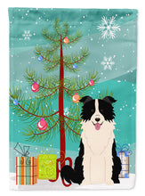 Load image into Gallery viewer, Merry Christmas Tree Border Collie Black White Flag Canvas House Size BB4243CHF
