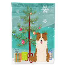 Load image into Gallery viewer, Merry Christmas Tree Border Collie Red White Flag Canvas House Size BB4244CHF