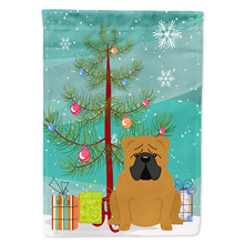 Load image into Gallery viewer, Merry Christmas Tree English Bulldog Red Flag Canvas House Size BB4247CHF