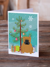 Load image into Gallery viewer, Merry Christmas Tree English Bulldog Red Greeting Cards Pack of 8