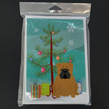 Load image into Gallery viewer, Merry Christmas Tree English Bulldog Red Greeting Cards Pack of 8