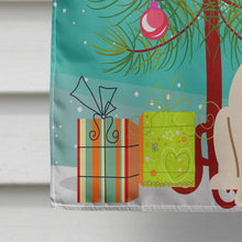 Load image into Gallery viewer, Merry Christmas Tree English Bulldog White Flag Canvas House Size BB4248CHF