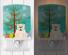Load image into Gallery viewer, Merry Christmas Tree English Bulldog White Ceramic Night Light BB4248CNL